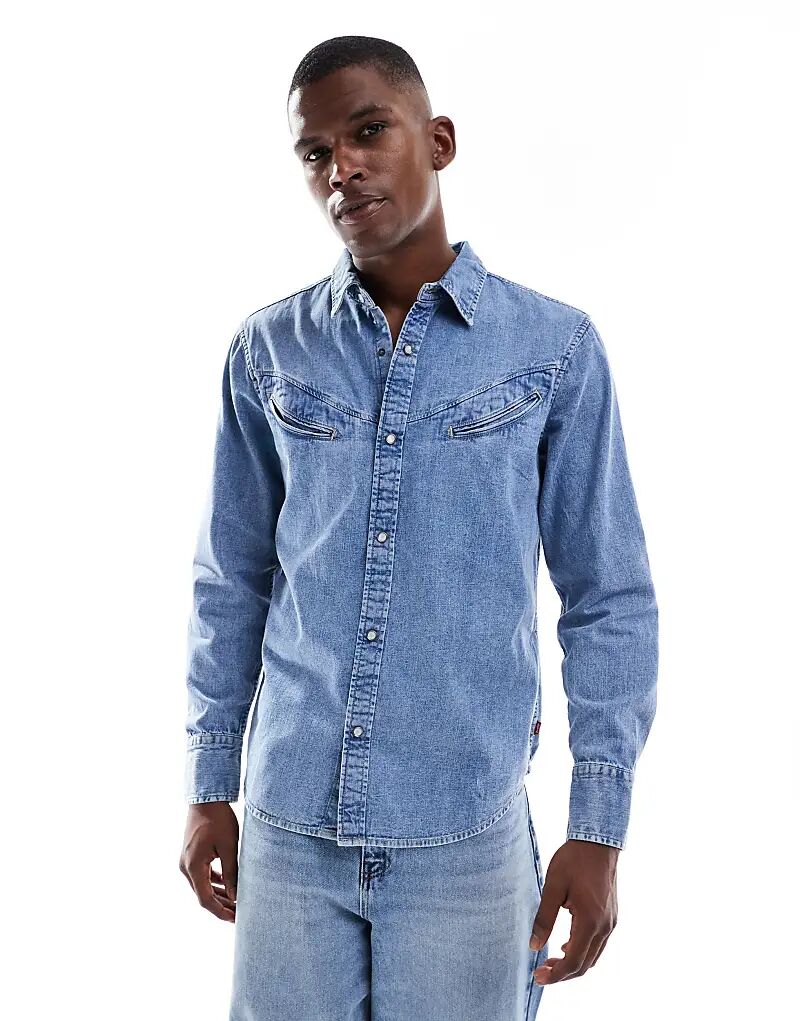 

Рубашка из денима Levi's в стиле вестерн, средневыстиранная