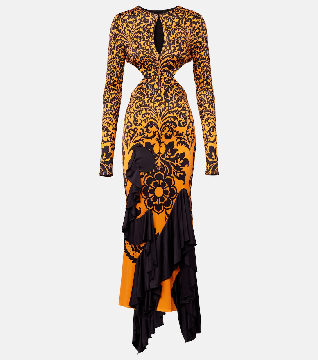 

Платье миди с открытой спиной и принтом Etro, Arancio