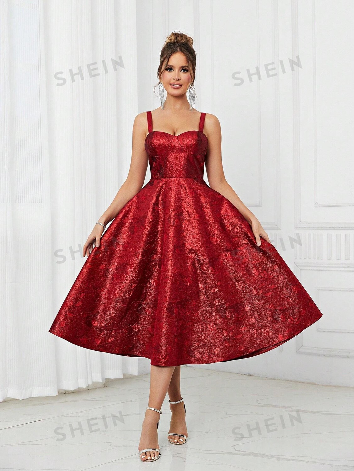 

Платье женское Shein Belle роскошное, красный