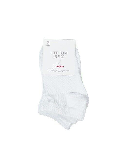 Комплект из трех коротких спортивных носков Cotton Juice, белый — фото 2