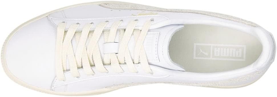 Мужские кроссовки PUMA Clyde Base с шнуровкой, белый/слоновая кость/золотой — фото 4
