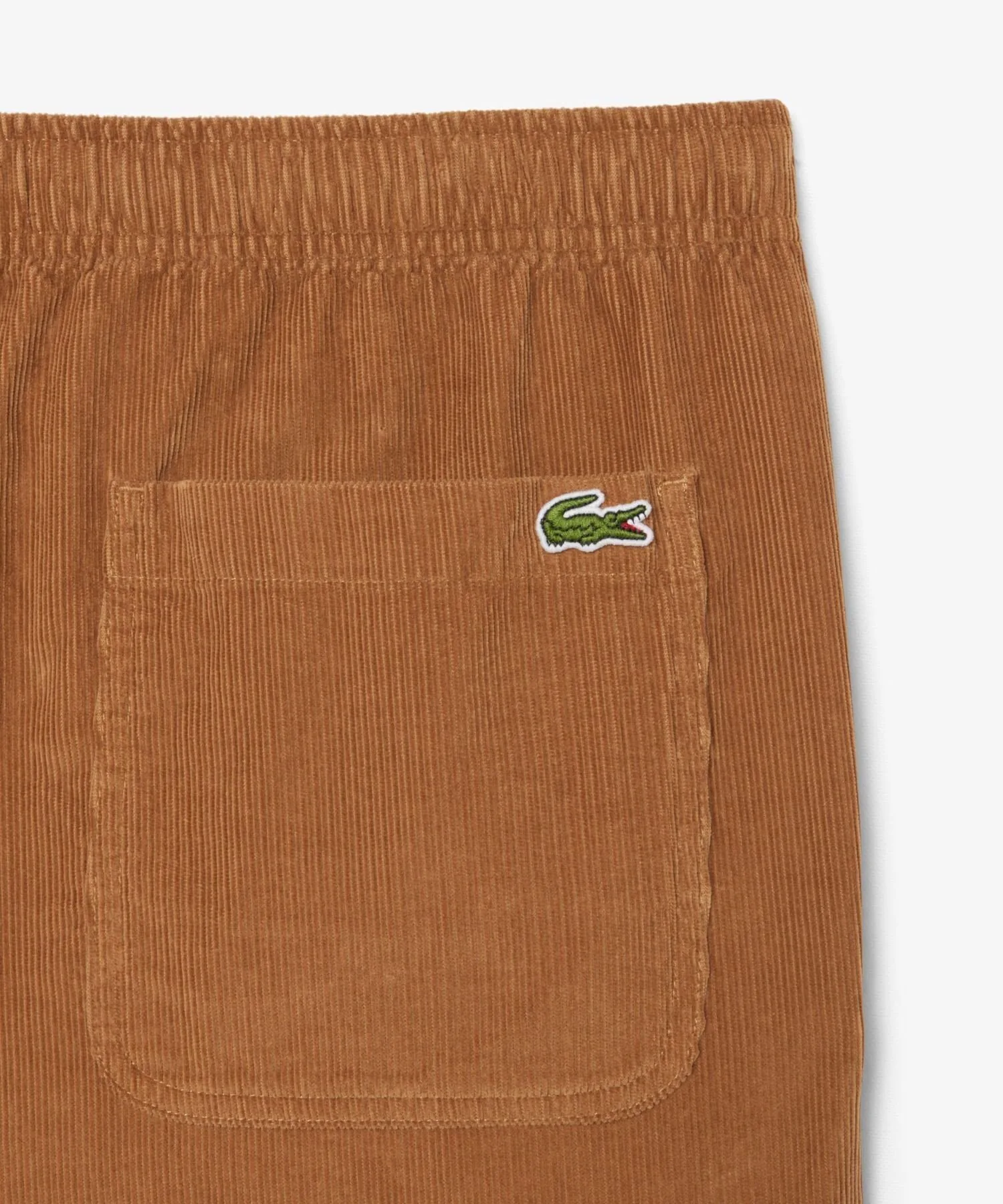 Удобные брюки из тонкого ребристого вельвета LACOSTE, Camel — фото 3