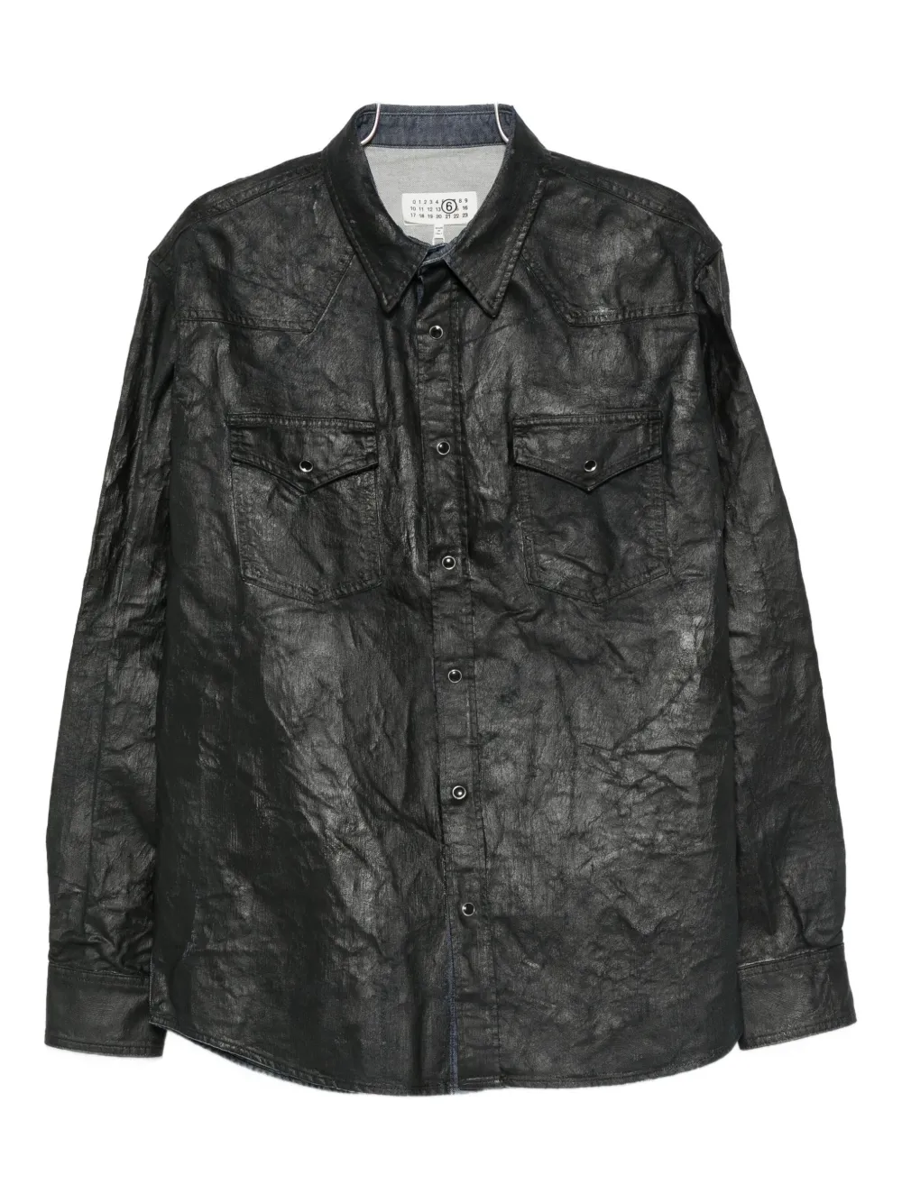 

Хлопковая рубашка с двумя карманами MM6 Maison Margiela, синий