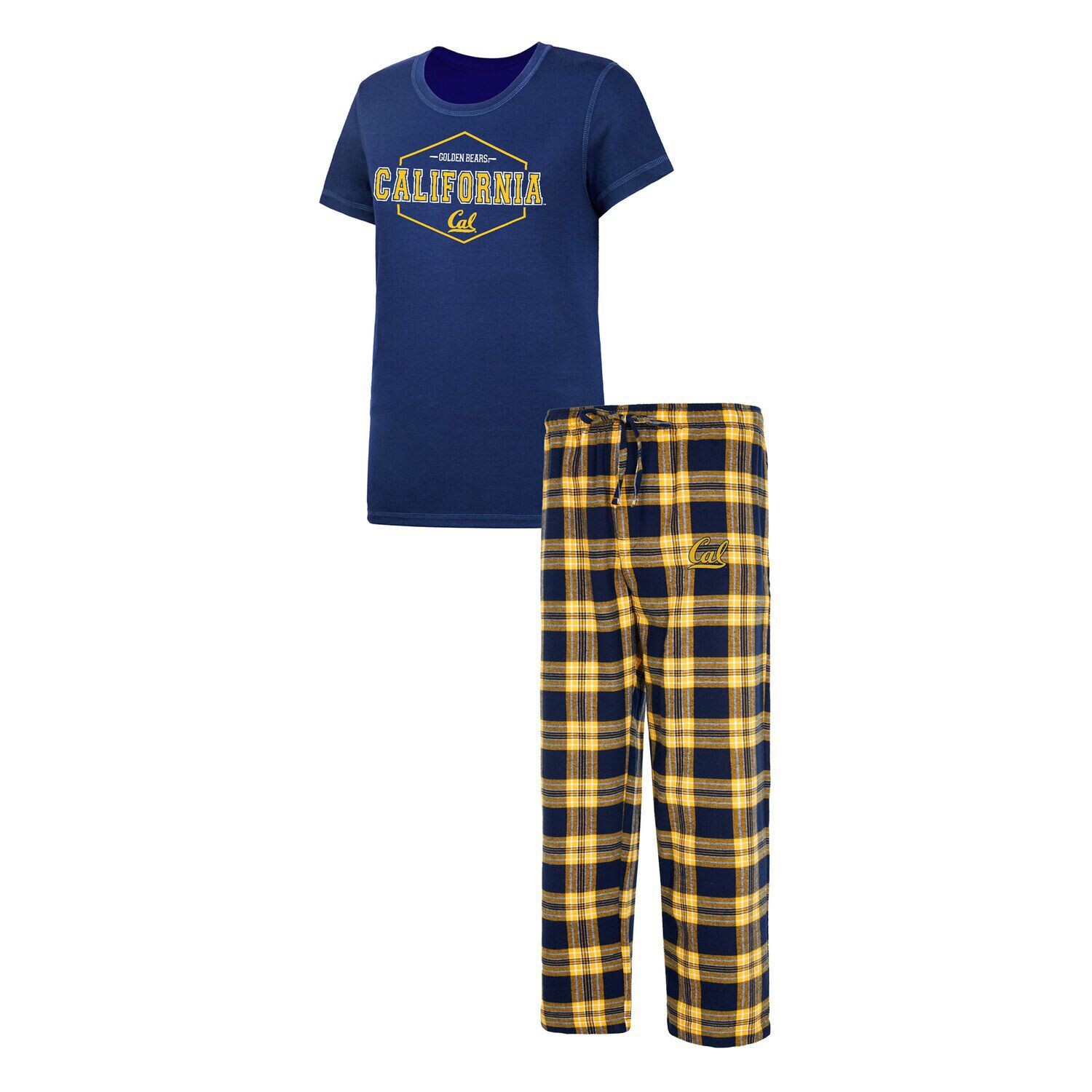 

Женская спортивная футболка темно-синего/золотого цвета с логотипом Cal Bears Concepts и фланелевые брюки для сна, Синий, Женская спортивная футболка темно-синего/золотого цвета с логотипом Cal Bears Concepts и фланелевые брюки для сна