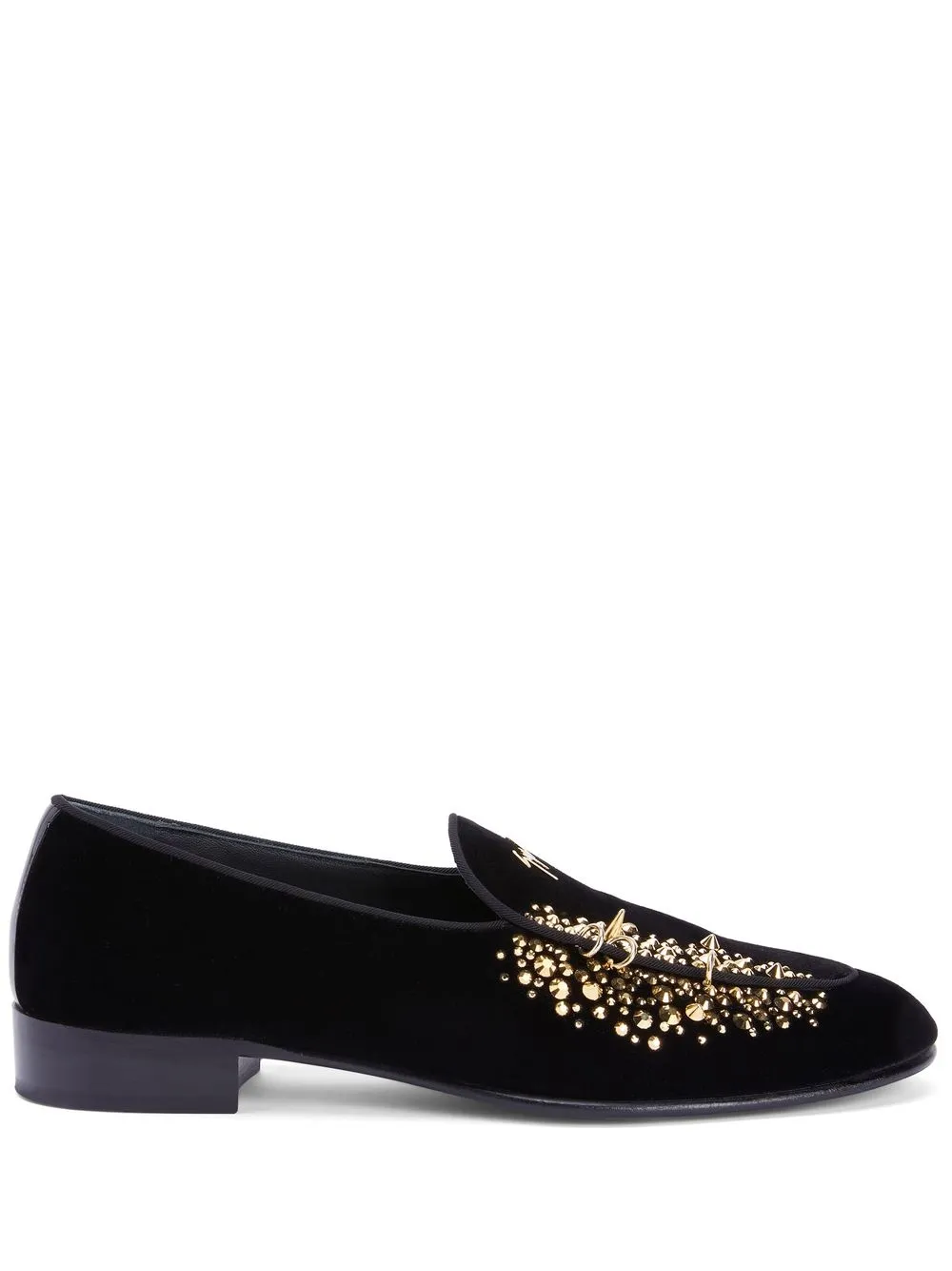 

Бархатные лоферы Alvaro с заклепками Giuseppe Zanotti, черный