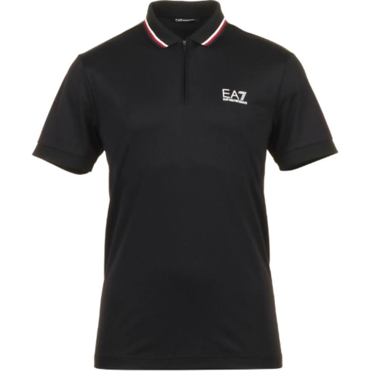 

Футболка поло с рельефным логотипом EMPORIO ARMANI, черный