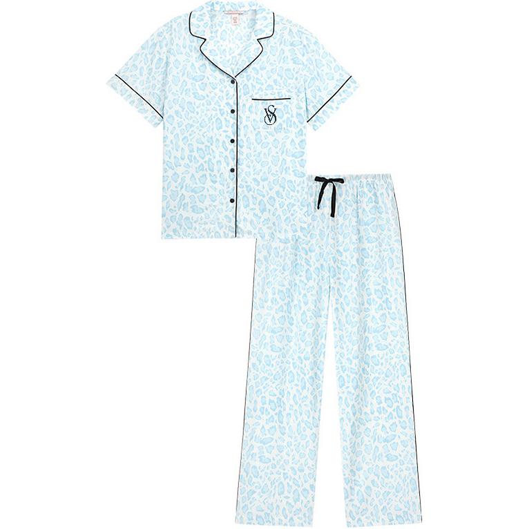

Victoria's Secret Женский пижамный комплект Blue Leopard Print