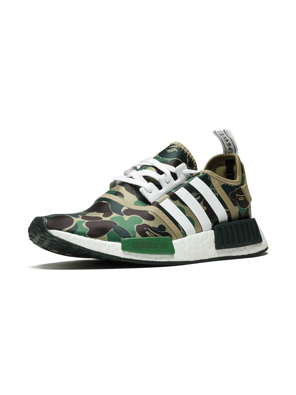 Кроссовки NMD_R1 из коллаборации с Bape adidas, зеленый — фото 4