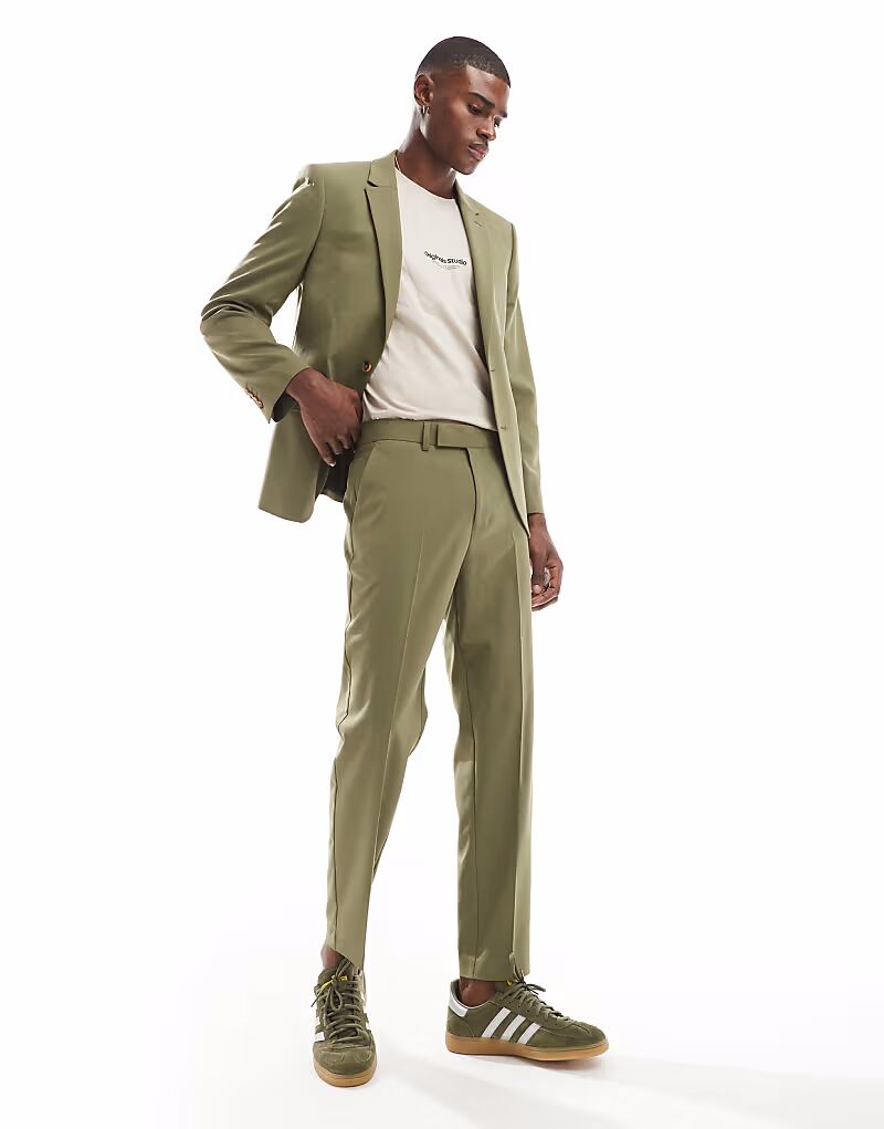 

Зауженные брюки ASOS DESIGN темно-зеленого цвета