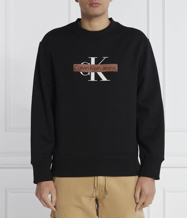 

Трафарет монолога свитера Regular fit Calvin Klein Jeans, черный