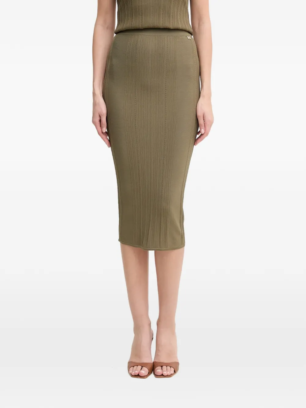 

Юбка миди в рубчик с логотипом Marciano By Guess, зеленый