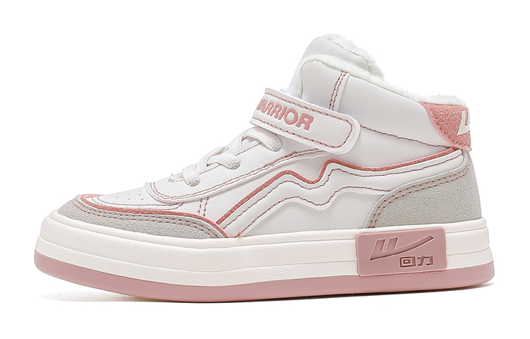 

Нескользящие легкие высокие детские кроссовки для скейтбординга WARRIOR, бежевый/розовый