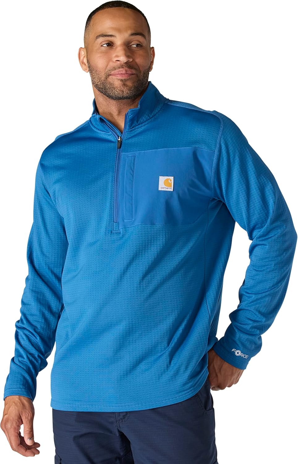 

Carhartt мужская футболка Force Relaxed Fit с полузастежкой-молнией и воротником-стойкой, Dark Horizon Blue, Синий, Carhartt мужская футболка Force Relaxed Fit с полузастежкой-молнией и воротником-стойкой, Dark Horizon Blue
