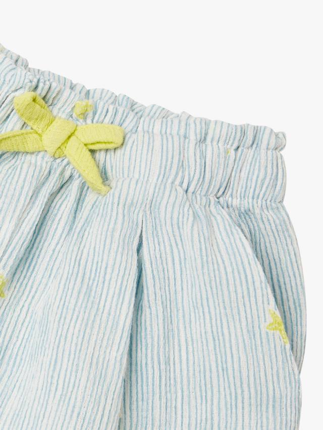Детские хлопковые шорты с полосками и шнурком Benetton, Offwhite — фото 3