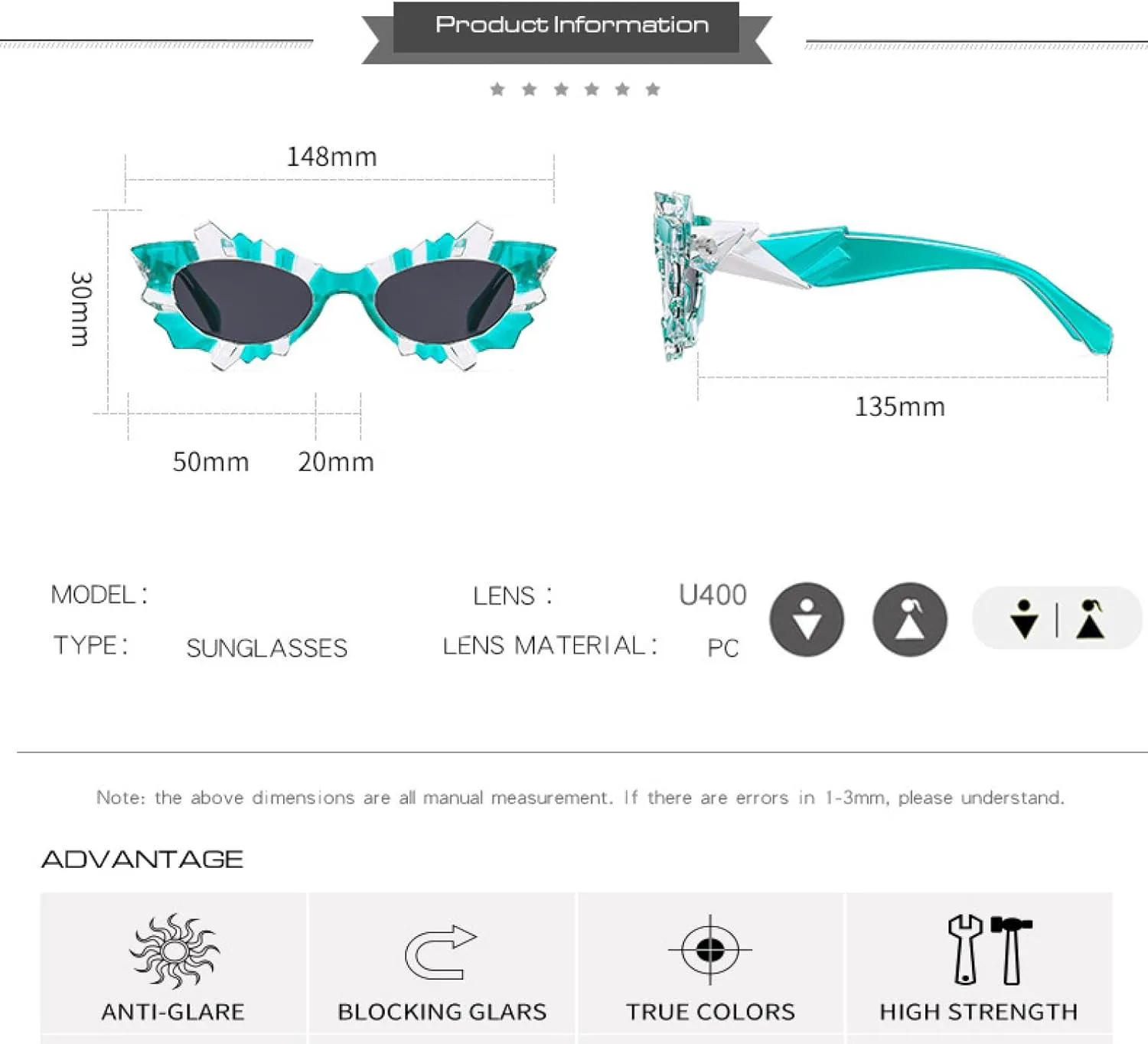 

Солнцезащитные очки неправильной формы «кошачий глаз» для женщин в стиле стимпанк, солнцезащитные очки, защитные очки от УФ-излучения UV400 VVTWSSW, C3purple-red