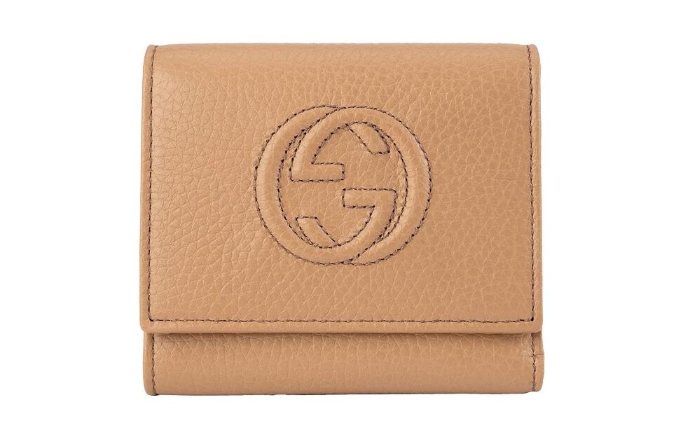 

Кошелёк из личиевого зерна и коровьей кожи для женщин Абрикос GUCCI