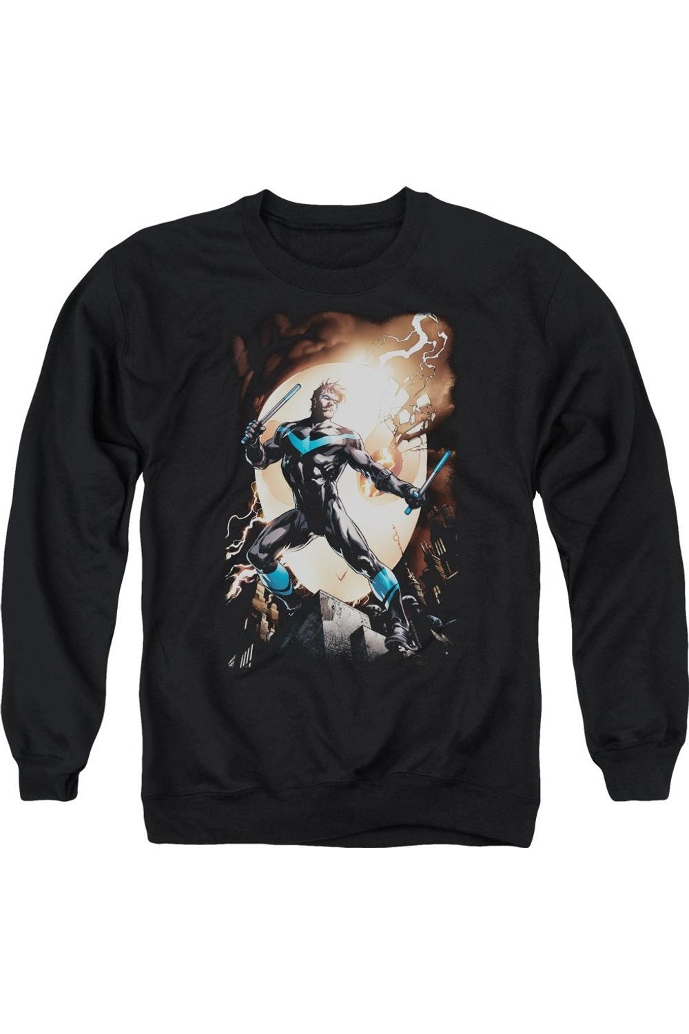 

Толстовка Batman Nightwing Against Owls для взрослых с круглым вырезом Gildan, черный