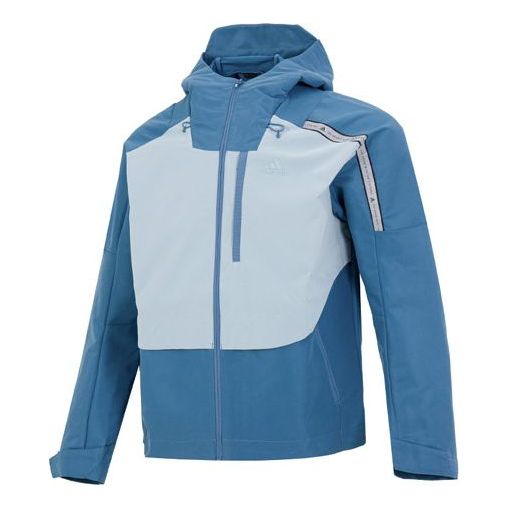 

Куртка Men's adidas Th Protek Wvjkt Colorblock Stripe Athleisure Casual Sports Hooded Jacket Blue, синий