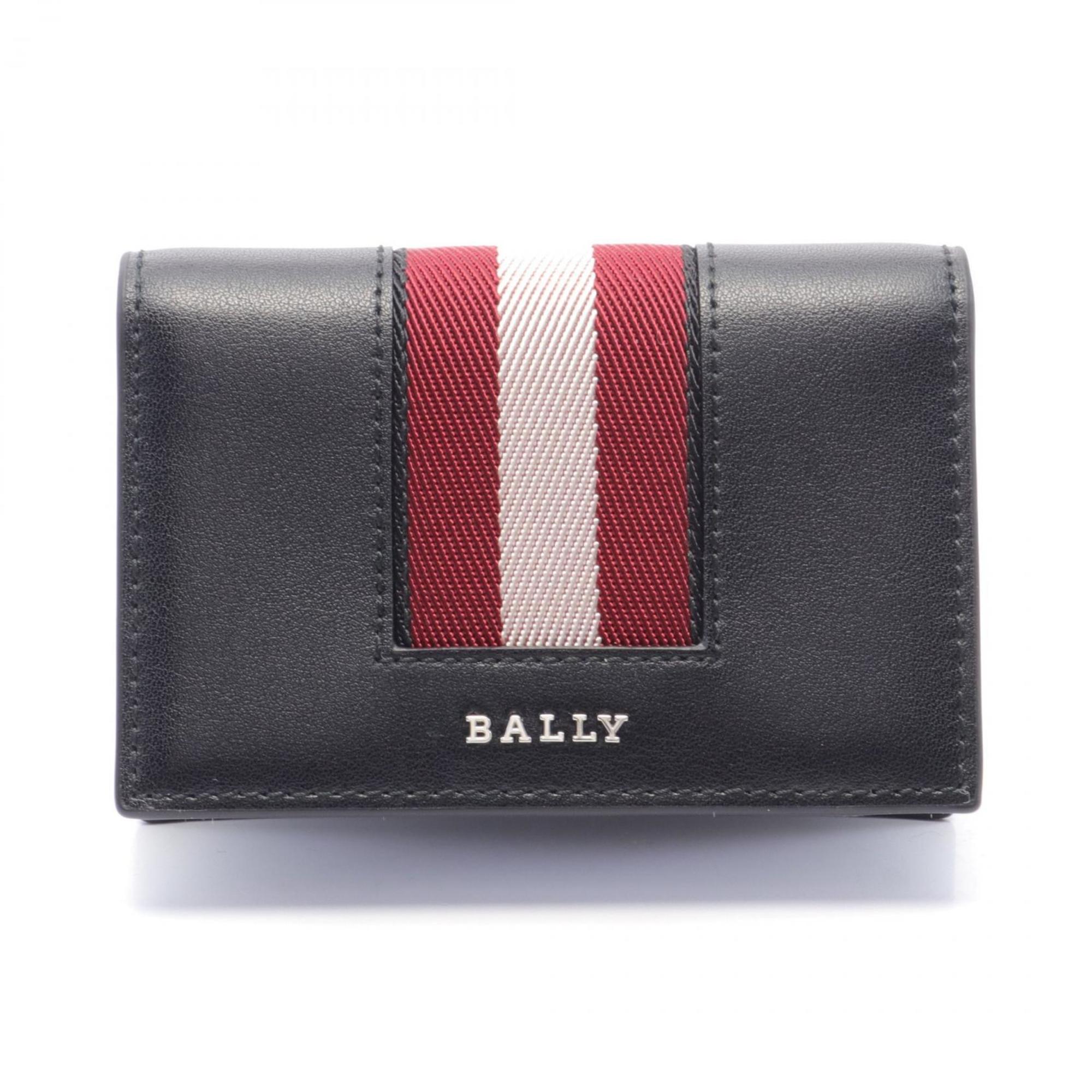 

Кожаный чехол для визиток Bally, черный/бордо/белый