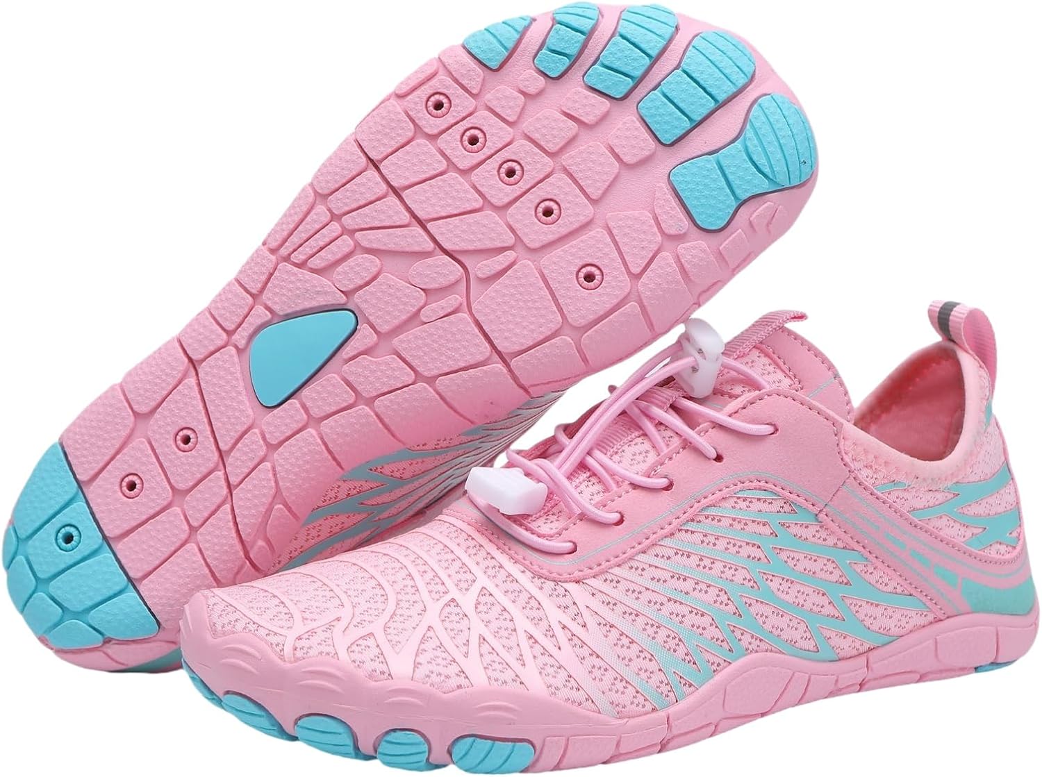 

Кроссовки для походов для женщин и мужчин, профессиональные кроссовки с широкой носочной частью, здоровые, нескользящие, дышащие, для спорта, пляжа, бассейна, серфинга, походов и прогулок Generic, розовый