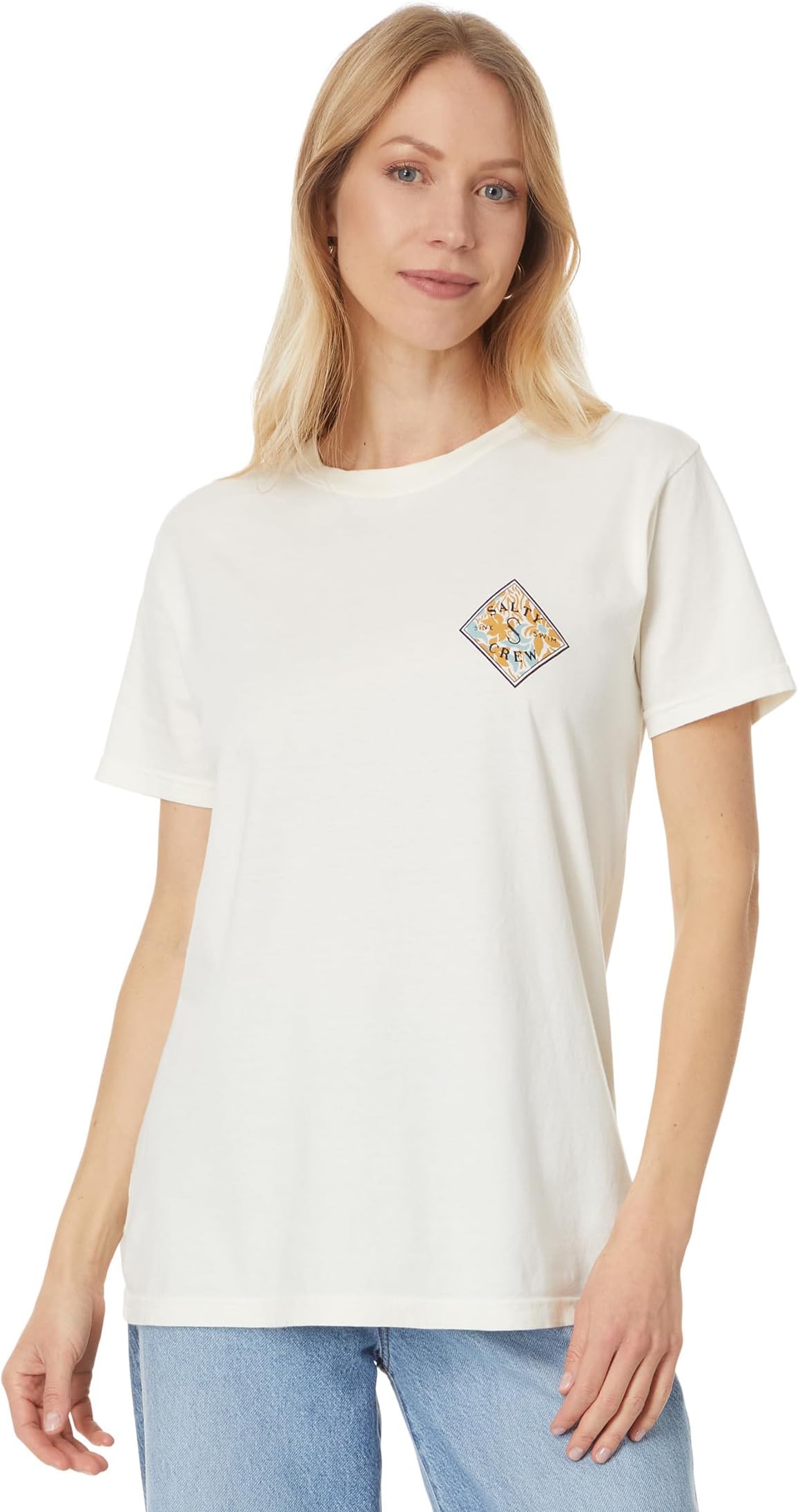 

Футболка Salty Crew Floral Tippet Boyfriend Tee, цвет Off White