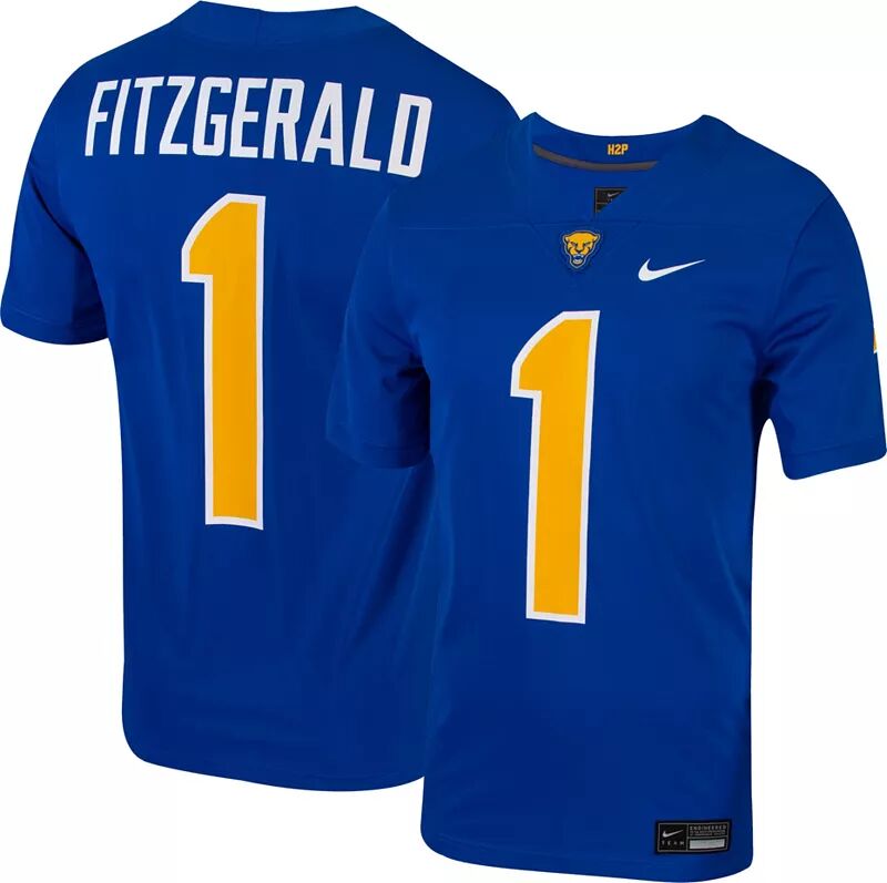 

Мужская синяя футбольная майка Nike Pitt Panthers Larry Fitzgerald #1 Untouchable Game