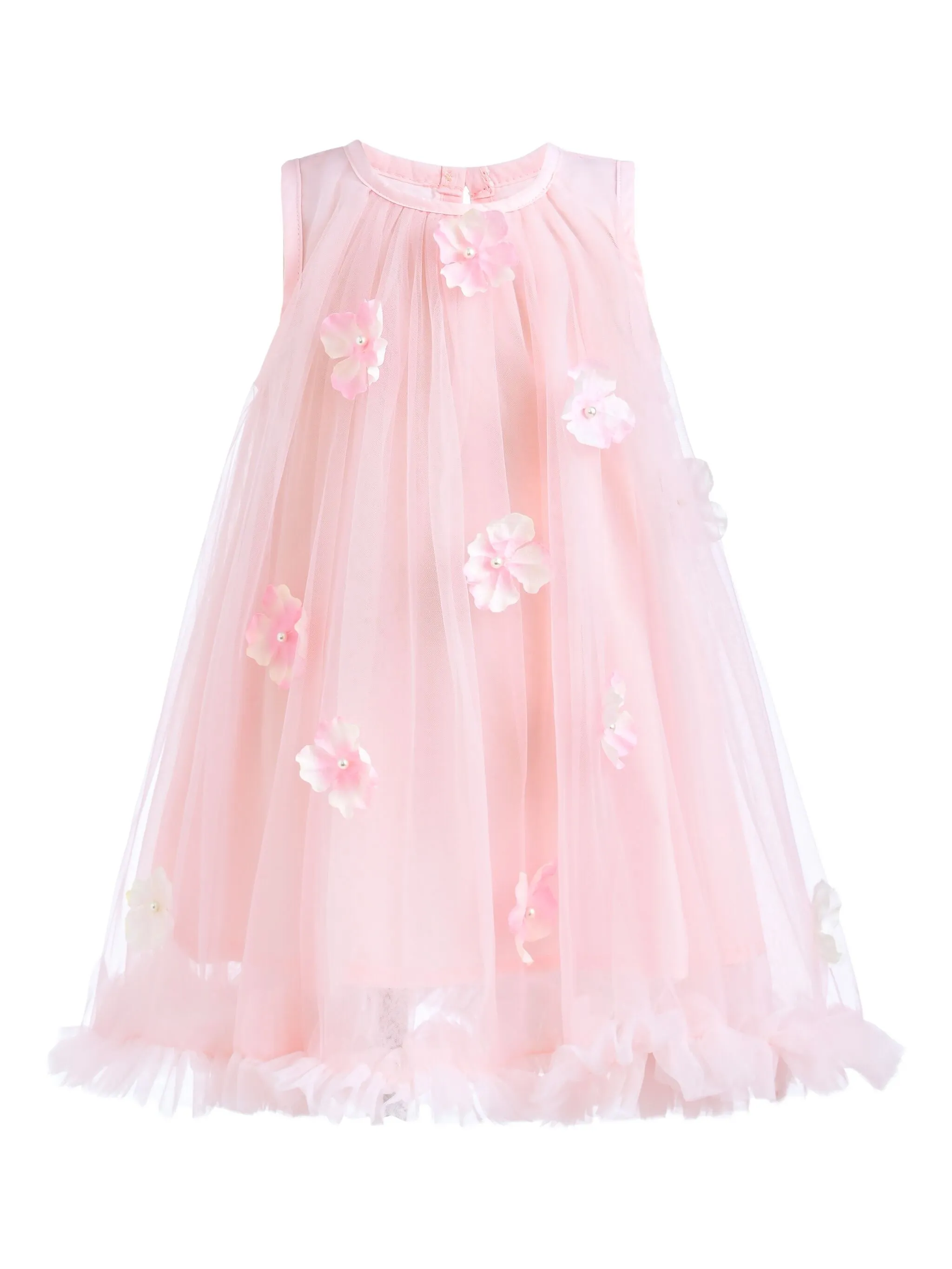 

Платье из тюля с цветочным декором Mimi Tutu, розовый