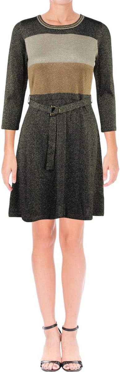 

Женское платье-свитер Calvin Klein с металлическим оттенком для особых случаев, Metallic