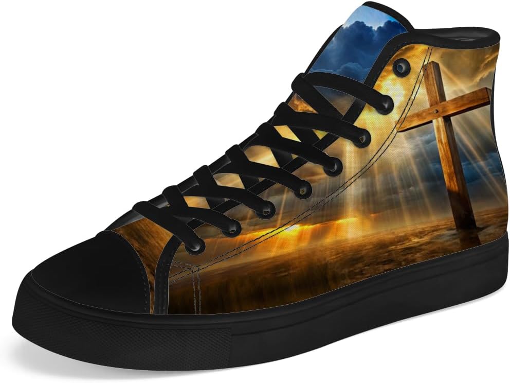 

Кеды на высокой подошве chebing для мужчин и женщин, Faith Over Fear, с верхом из ткани, шнуровкой, повседневные, подарок для мужчин и женщин, синий