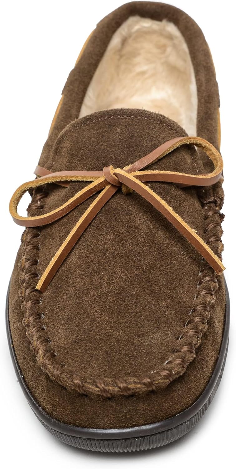 

Мужские тапочки Minnetonka с плюшевой подкладкой и жесткой подошвой, коричневый