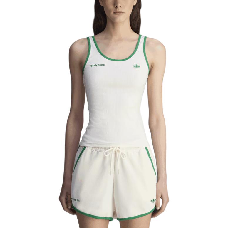 Топ Sporty & Rich Adidas Originals, белый/зеленый — фото 4