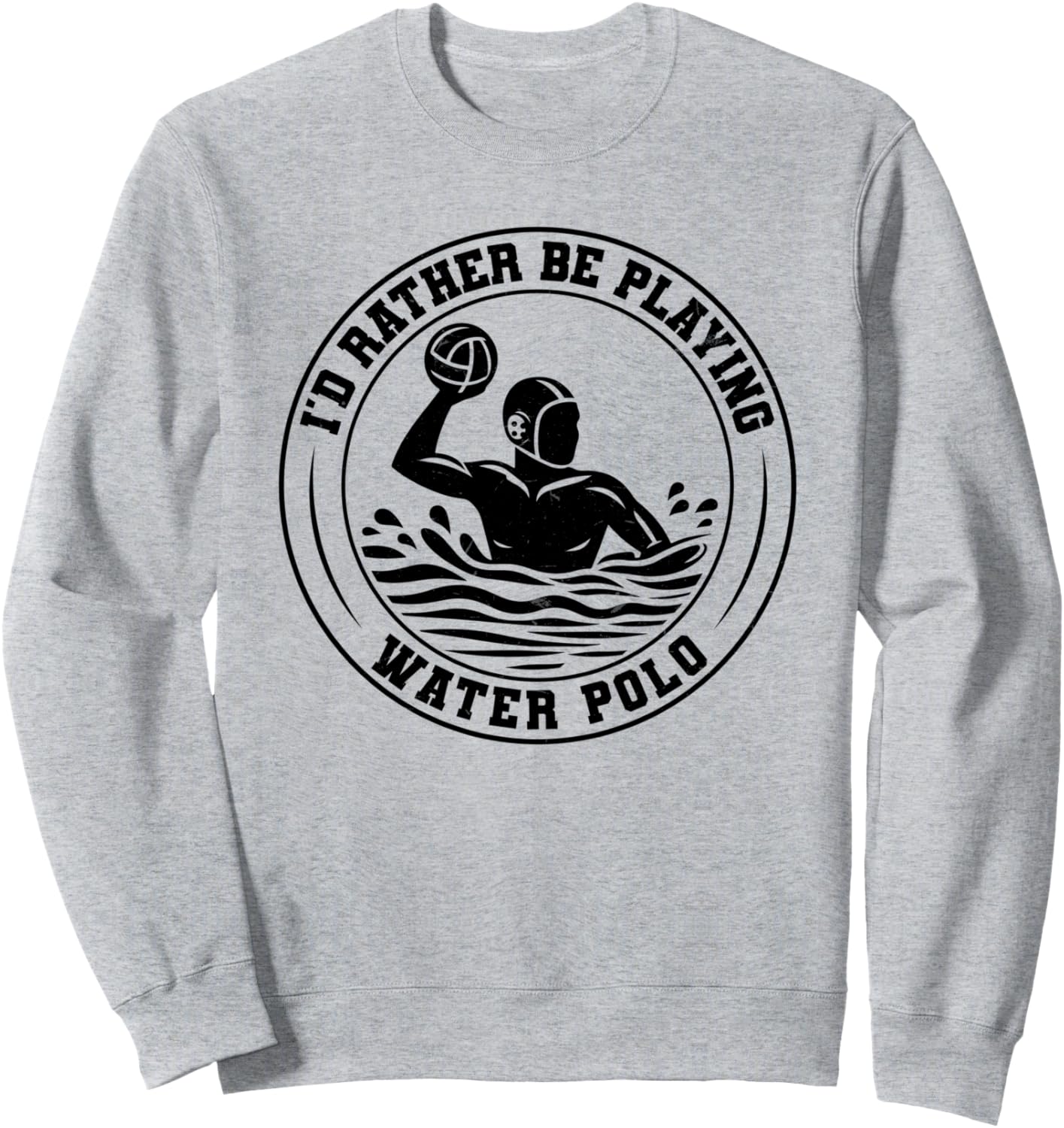 

Толстовка с надписью Я бы предпочел играть в водное поло Waterpolo Game Water Polo Player, серый