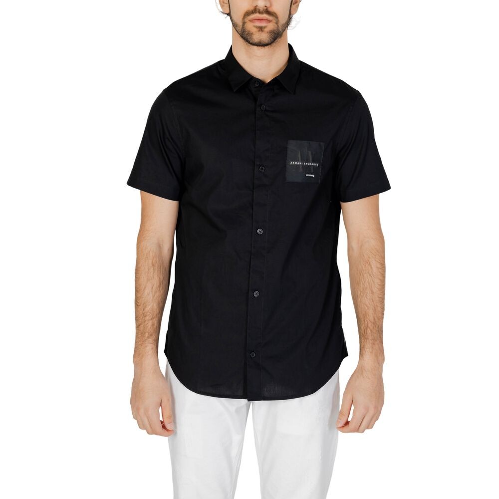 

Черная хлопковая рубашка Armani Exchange