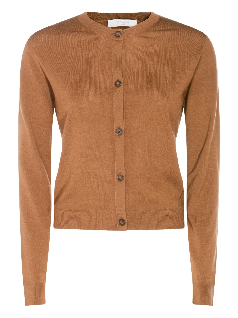 

Тонкий вязаный кардиган на пуговицах Zanone, коричневый