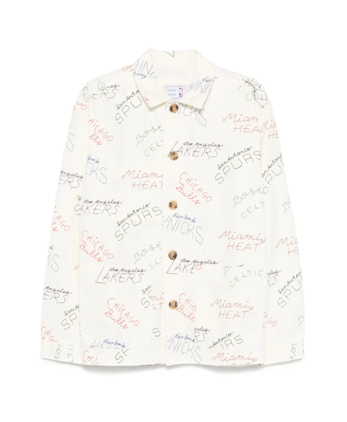 

Футболка цвета слоновой кости NBA WMS Sebasto Team Maison Labiche, белый