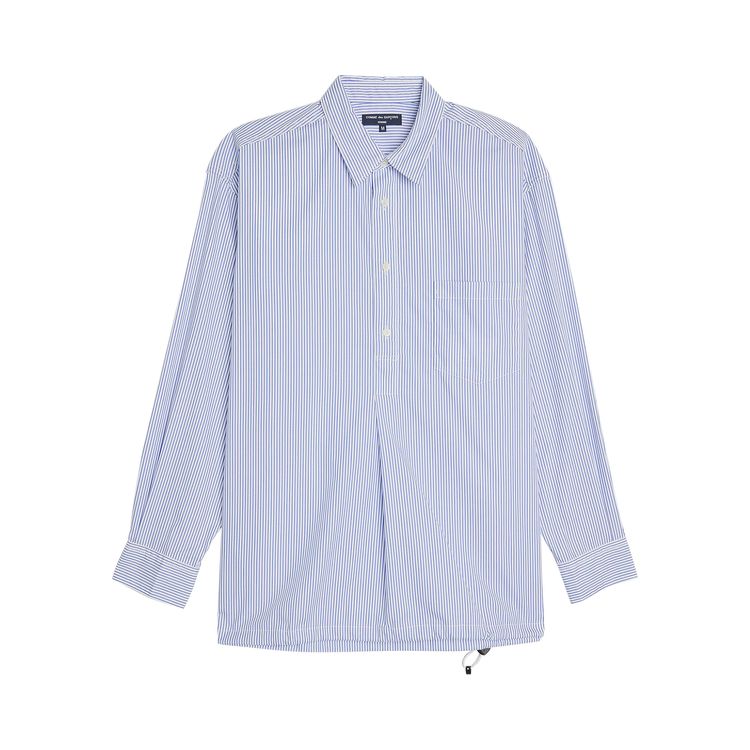 

Рубашка Comme des Garçons Homme Plus Stripe Half Button Up Shirt Blue/White, синий