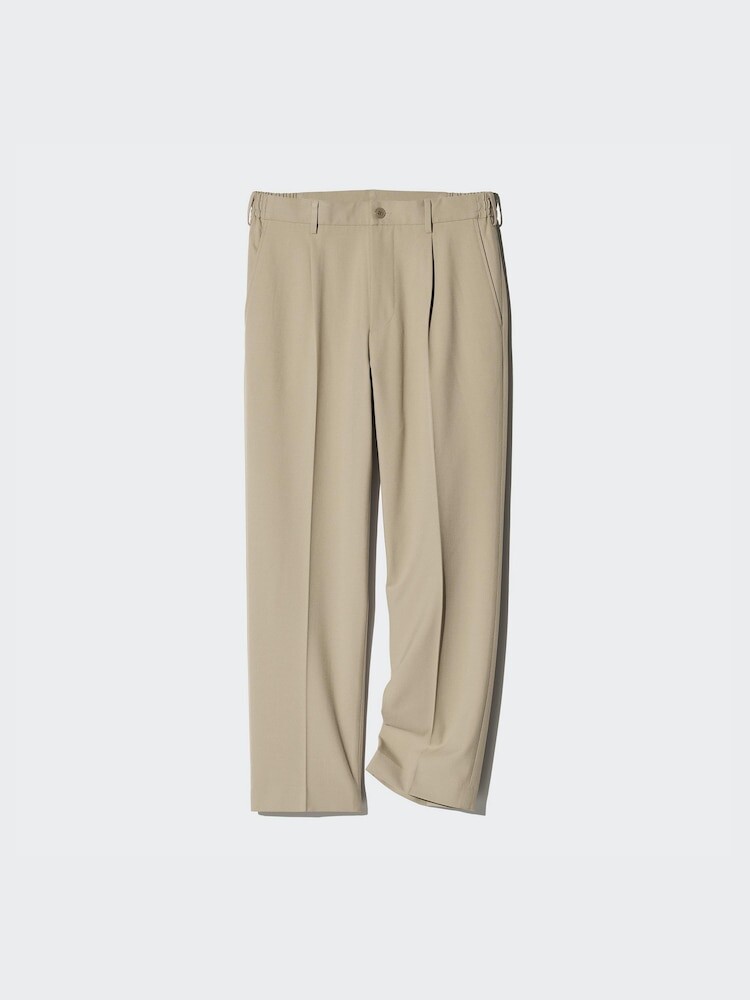 Широкие брюки со складками Uniqlo, цвет 69 синий — фото 3