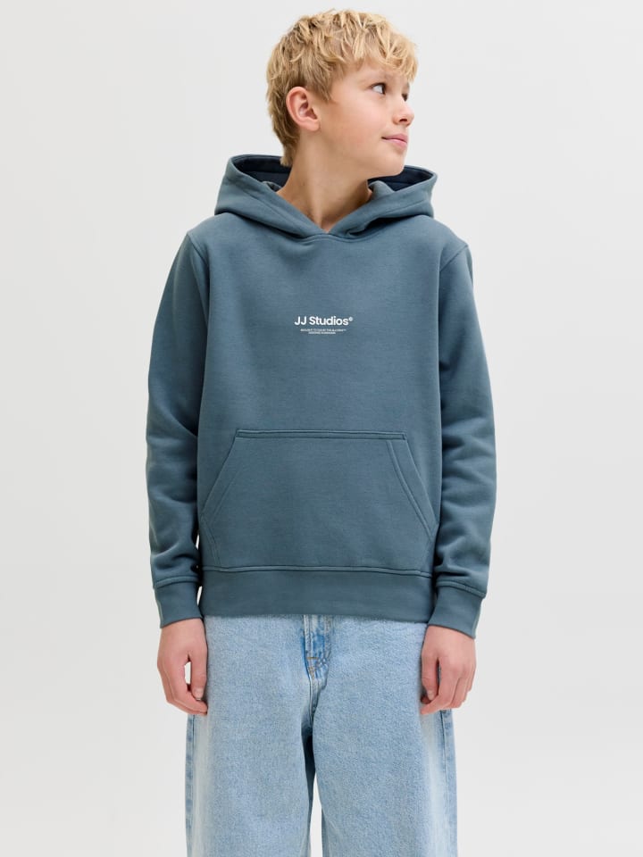 JACK & JONES Junior Толстовка с капюшоном JJESOHO SWEAT HOOD JNR в цвете «синий мираж» — фото 2
