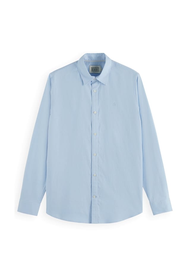 

Рубашка оксфордская однотонная с длинными рукавами Scotch & Soda, голубой