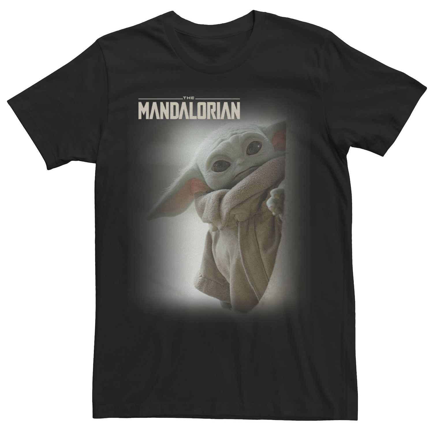 

Мужская футболка с портретом и логотипом Star Wars: The Mandalorian The Child Peeking Licensed Character