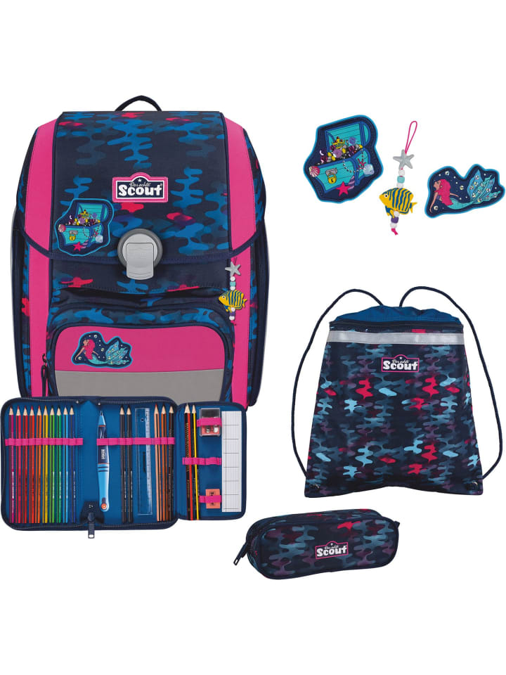 

Scout Набор школьных сумок Genius, 4 предмета, DIN Magic Sea 2024, фиолетовый