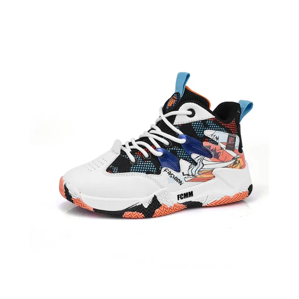 

Детские баскетбольные кроссовки для детей FCMM, белый/оранжевый