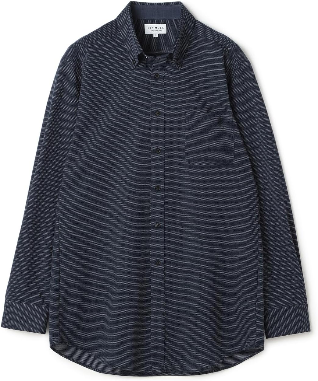 

Мужская деловая трикотажная рубашка AOKI с длинным рукавом, не требует глажки, удобная эластичная рубашка-поло для деловой и повседневной носки, темно-синий