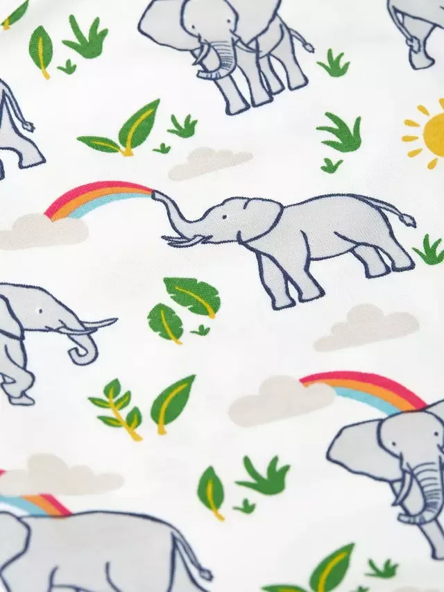 Детский летний боди Shay с коротким рукавом, комплект из 2 штук, цвет Elephantplains/белый Frugi — фото 4