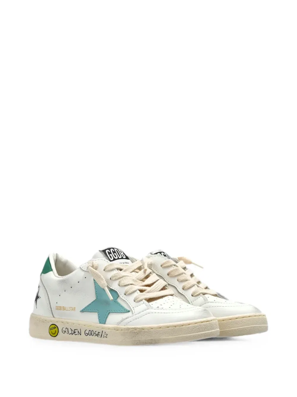 Кроссовки Ball Star со звездной нашивкой Golden Goose Kids, белый
