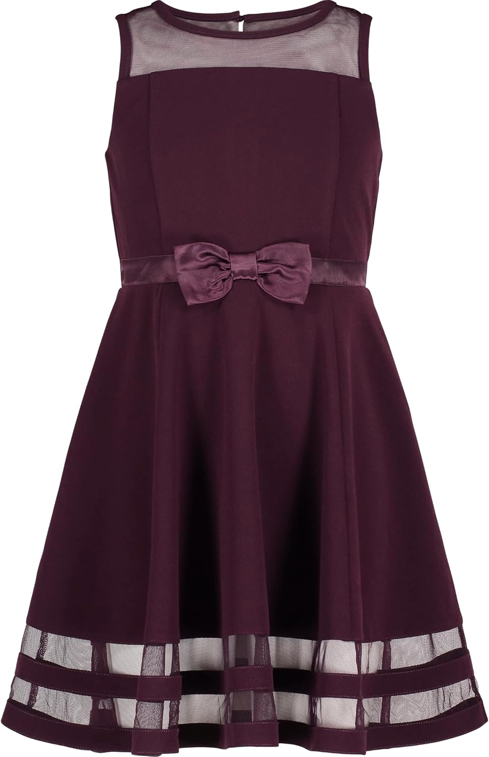 

Платье для вечеринки без рукавов Calvin Klein для девочек, облегающий силуэт, круглый вырез и застежка-молния сзади, Dark Purple