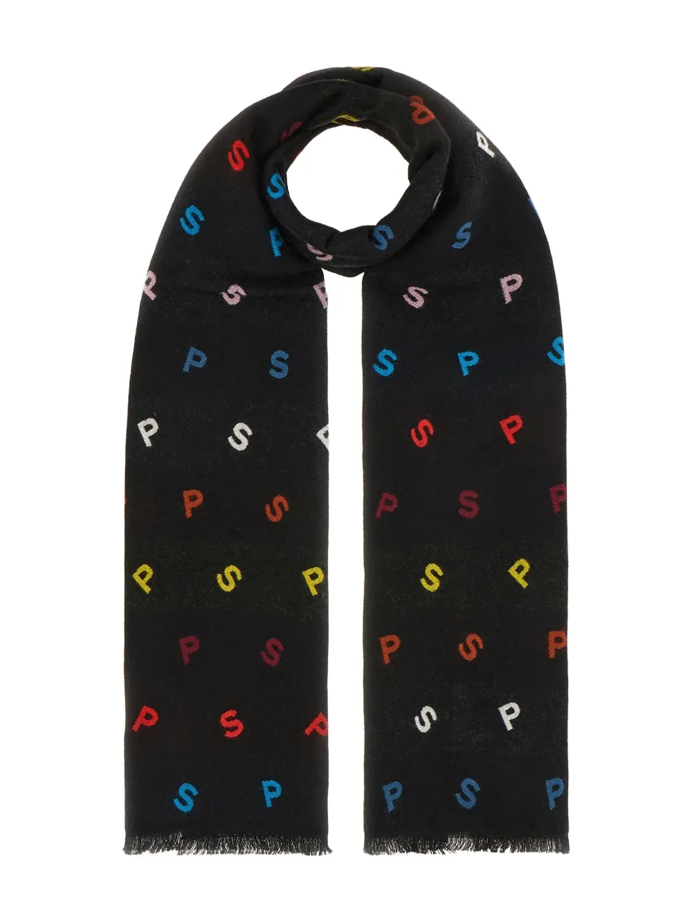 

Шарф с бахромой Paul Smith, черный