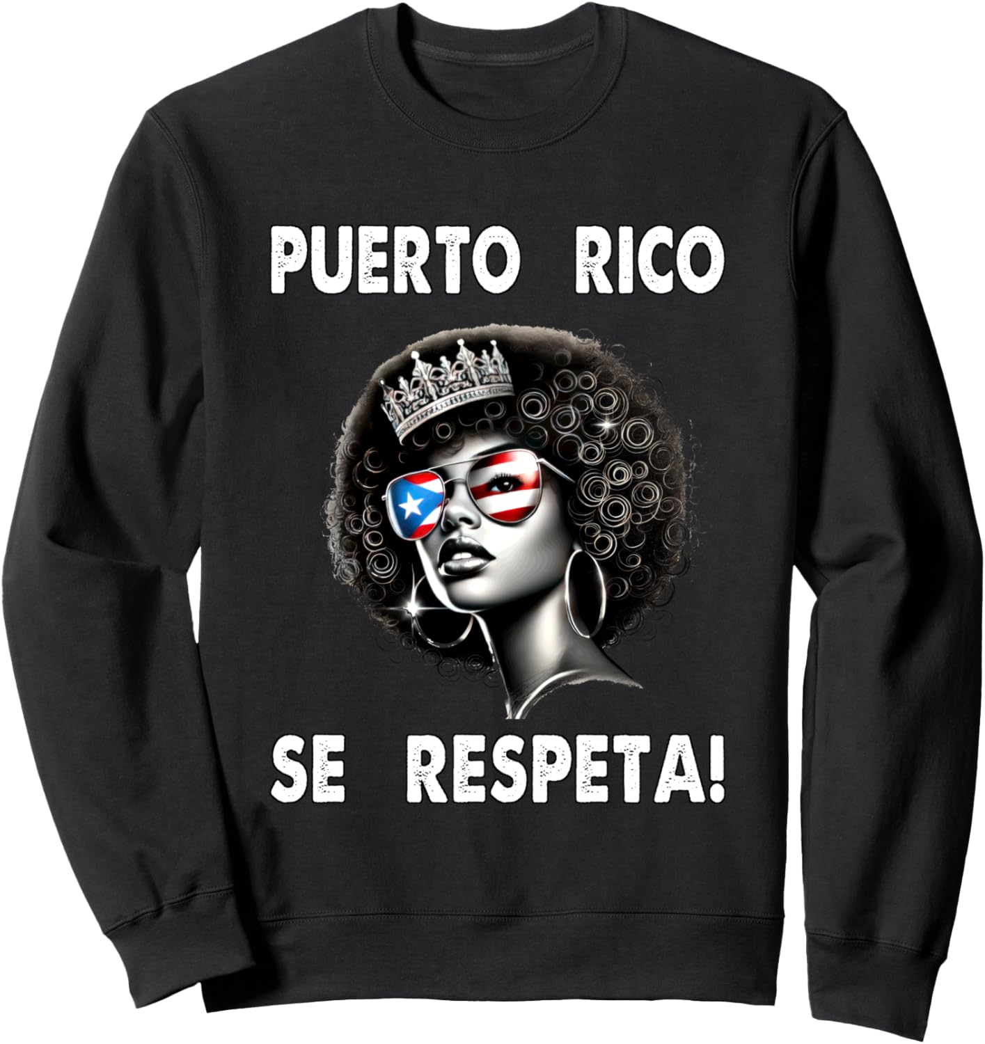 

Толстовка Puerto Rico Se Respeta Afro Latina Crown Boricua Puerto Rico Se Respeta Collection, More Here, черный