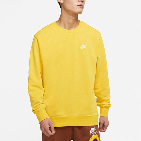 Толстовка Nike Sportswear Club Casual Sports Round Neck Pullover Yellow, желтый — фото 3
