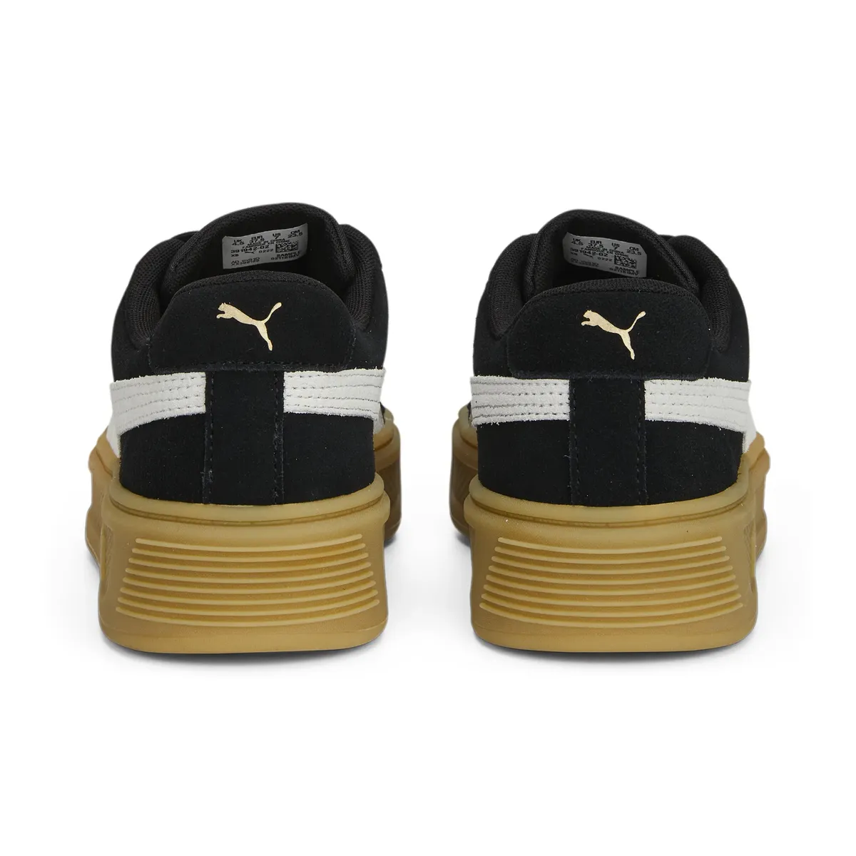 Кроссовки PUMA "Smash Platform V3 Замшевые кроссовки женские", цвет Black White Gold — фото 2